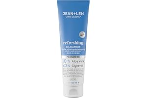 Jean & Len Refreshing Gel Cleanser, idéal pour tous les types de peau, texture gel non grasse, nettoyage en douceur, préserve la peau du dessèchement, gel nettoyant sans parfum, végétalien, 125 ml