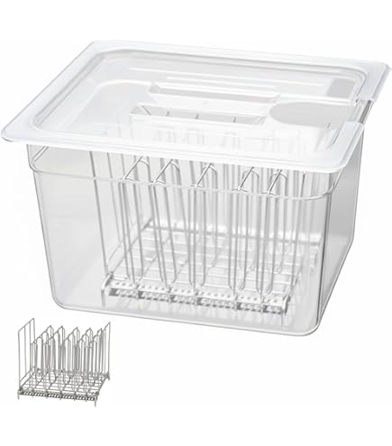 LIPAVI Sous-Vide Systeem, deksel, container en frame, polycarbonaat frame, multi-fit deksel, 18 l waterbad, past op de meeste modellen 70 mm
