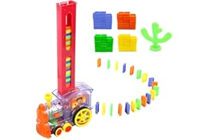 Zerodis Kids Train Toy Set, Children Electronic Train Educational Toy Set Domino Blocks Set Interesting Family Game Toys Birthday Gifts for Babies Toddlers