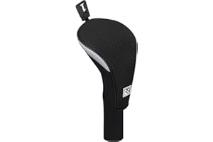 Big Teeth Golf Club Head covers Wood for Driver Fairway Hybrid with No.Tag Long Neck Balck Meshy Knit
