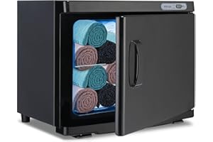 EagerMinds Handtuchwärmer, 10/23L UV -Handtuch Desinfektionschrank, Heißes Handtuch Sterilisator Kabinett, 360° Heizung Handtücher, 176°F Professioneller Heizschrank für Schönheit, Salon, Spa (23L)