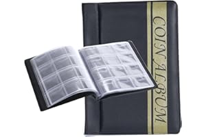 JDXun 120 Tasche Album Raccoglitore Monete da Collezione, 3 * 3cm, Album Raccolta Monete per Collezionisti, Riporre Monete(Nero)