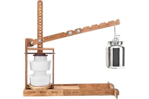 PETRISTOR Presse à fromage en bois hollandais – Kit de fabrication de fromage (presse à fromage en bois avec levier et 2 moules à fromage de 1,2 l) – Presse à fromage pour la fabrication de fromage domestique