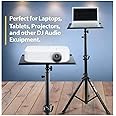 Audiovan Compact And Versatile Projector Stand Laptop Tripod Floor Stand Height 3 Feet to 6 Feet With Foldable Plate