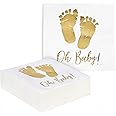 Party with Emma 50 Pieces Oh Baby Gold Elegant Napkins Tissue Paper Birthday Gender Reveal Party Baby Shower