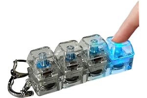 Tangentbord Clicker Fidget Toy, 4-knapps Transparent Colorful Lights Clicker, Söt Fidget Keyring, Funny Clicky Toy, Stress Relief, Focus Enhancer, för vuxna och barn