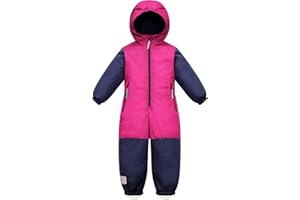 Owntop Schneeanzug Kinder Unisex, Schneeoverall Mädchen Jungen, Winddicht Wasserdicht Skianzug mit Kapuze Reißverschluss 98-122