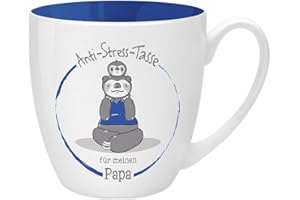 GRUSS & CO Anti-Stress-Tasse Motiv "Papa" | Tasse mit Spruch, 45 cl, New Bone China | Geschenktasse | 45504
