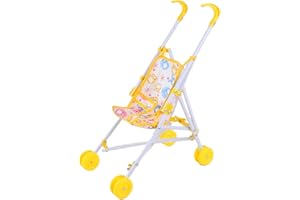 WEDUSPATY Passeggino per bambole, bambole giocattolo giallo, passeggino per bambole per bambini, giocattolo passeggino per bambole per bambini, passeggino per bambole, giocattolo per passeggino per bambini