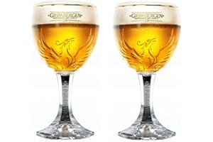 TUFF LUV Juego de 2 cáliz de cerveza belga nucleado oficial de Grimbergen (33 cl)