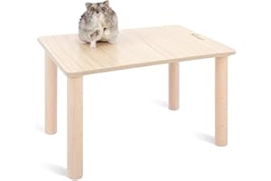 Niteangel Plataforma de Madera para hámsteres sirios Enanos, jerbos, Ratones, Degus u Otras Mascotas pequeñas (11.8 Pulgadas de Largo x 8.2 Pulgadas de Ancho - 5.9 Pulgadas de Alto, Burlywood)