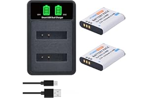 PowerTrust 2pcs Li-90B Li-92B Akku mit Typ-c Ladegerät für Olympus Tough TG-7 TG-6 TG-5 TG-4 TG-3 TG-2 XZ-2 SH-3 SH-2 SH-1 SP-100EE, DB-110 für Ricoh GR III, WG-6, GR IIIx