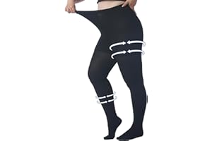 AMZAM® Bas de contention médicale pour femmes et hommes, bout ouvert, opaque, soutien ferme de 15 à 20 mmHg, bas de contention gradués, aide à soulager l'enflure, l'œdème, les varices, les soins