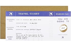 CJ&M Personalised AEROPLANE Scratch Boarding Pass, Surprise Holiday, Vacation, Surprise Scratch off Announcement Gifts for Birthday, Holiday, Christmas, Wedding, Anniversary, Valentine's Day (blue)