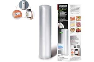 CASO Rouleaux de film professionnel 40x1000 cm / 1 rouleau, pour toutes les machines sous vide, sans BPA,150µm, résistant à l'ébullition, sous vide, réutilisable, autocollant Food Manager inclus