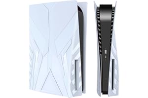 Mooroer Carcasa de Repuesto para Playstation 5, Funda Frontal Cubierta de Consola para Consola de PS5, Carcasa de Placa Repuesto Rígida, Antipolvo, Arañazos y a Prueba de Golpes para PS5 - Blanco