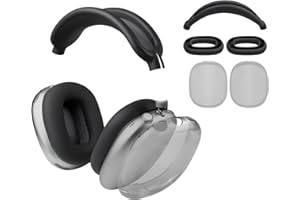 SOULWIT Protective Kit for AirPods Max, Headband Cover + TPU Case Protector + Silicone Ear Pads Cover, Sweatproof Accessory, Easily Washable, Anti-Scratch