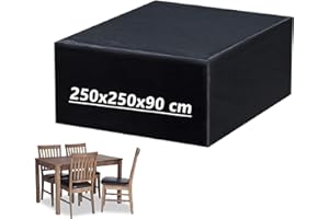 Mutsitaz Gartenmöbel Abdeckungen, wasserdicht, staubdicht, Anti-UV-Oxford-Gewebe, für den Außenbereich, rechteckig, für den Garten (250x 250x90 cm.)