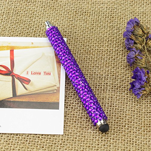 Soleebee 3 Stück Strass Universal Stylus Stift Touch Pen Eingabestift für alle Geräte mit kapazitiven Touchscreen Smartphone Handy Pad Tablet PC – Hellrosa/Rot/Dunkelviolett - 3