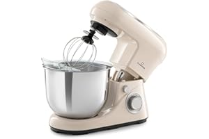 ‎KLARSTEIN Klarstein Knetmaschine Küchenmaschine zum Backen, 1300W Teigmaschine Klein, 6 Stufen, Schneebesen Rühr- & Knethaken, 5L Schüssel, Planetenrührwerk, Rührmaschine mit Mixer, Küchenmaschinen für Brotteig