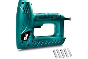 Sparachiodi Elettrica - NEU MASTER N6013 Chiodatrice con Manopola di Sicurezza e Alimentazione Regolabile per Tappezzeria e Bricolage, include 400 Graffe e 200 Chiodi