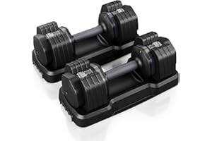 Moziel Set di manubri regolabili, coppia di pesi da 11 kg/24,5 kg per uomini e donne, impugnatura antiscivolo con meccanismo di bloccaggio di sicurezza per attrezzi da palestra in casa