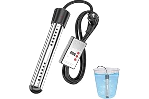 QIAKEFE Scaldacqua portatile, termosubacqueo elettrico 2000 W, scaldabagno sommergibile, protezione in acciaio inossidabile 304, spegnimento programmato, scaldabagno per campeggio, esterno (1)