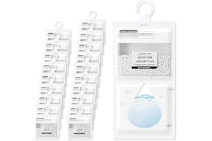 RUN HELIX 20 Pack Moisture Absorber Dehumidifier Bags, Wardrobe Dehumidifier Hanging Bags, Suitable for Car, Home, Kitchen, Garage Stops Mould, Mildew & Effective Moisture Absorbers for Damp Spaces