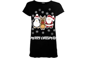 Fashion Star Womens Penguin Santa Reindeer Xmas T Shirt Gingerbread Climb