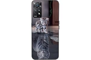 DiaryTown Funda para Xiaomi Redmi Note 11 Pro 4G Mate Negro Suave TPU Silicona Antigolpes Case Cover con Animal Dibujos Diseño Anti-Choques Protectora Carcasa para Xiaomi Redmi Note 11 Pro 5G - Tigre