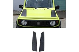 GMDUHK 2 Stück Motorhauben Dekorative Abdeckung für Suzuki Jimny JB64 JB74 2019-2024, Schwarz Aluminiumlegierung Aufkleber