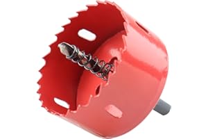 BOQIIKAR 48mm HSS Bi-Metal Hole Saw, Drill Bit Fast Hole Cutter with Arbor and Centring Drill for Wood, Sheet Metal, Plasterboard, Iron, Plastic