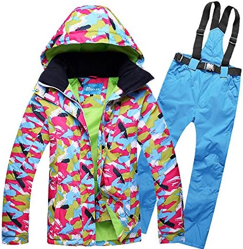 YFF Ski Suits Winter Warm Men and Women Ski Suit Single Double Board Breathable Ski Pants,a+Sapphire,XL