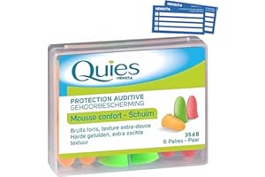 Quies Soft Foam Ear Protection Plugs 35dB - Pack of 6 Pairs