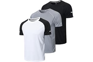 frueo 3 Piezas Camisetas Manga Corta Hombre Camiseta Deporte Hombre de Secado Rápido Ropa Gimnasio Camiseta Running Hombre