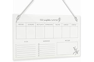 damoguin Wochenplaner Abwischbar zum Aufhängen, A4 Haushaltsplan aus Acryl, Essensplaner, To Do Liste, Wand Wochenplan, Woche Kalender, Stundenplan, Whiteboard Planer