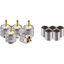 5PZ Connettore UHF PL259 Spina un Saldare RG58 RG142 LMR195 RG400