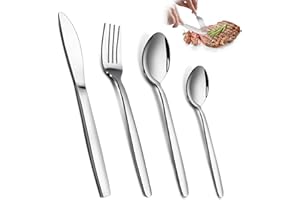 Bestdin Cutlery Set - 16 Piece Cutlery Set for 4 People, Stainless Steel Tableware Silverware Set with Spoon Knife and Fork Sets, Ideal for Home/Party/Restaurant, Mirror-Polished & Dishwasher-Safe