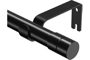 WELDUN Barras de cortina extensibles de metal para ventana, 81 a 159 cm, juego de barras de cortina resistentes para cortinas con ojales Φ20 mm, color negro