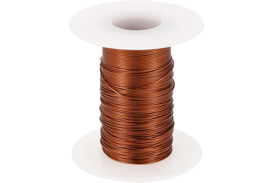 sourcing map 22 AWG Magnet Wire, 22 Gauge Enameled Copper Wire, 2 OZ Magnetic Coil Wire for Transformer, Motor, Electric, 180C(356F),Brown