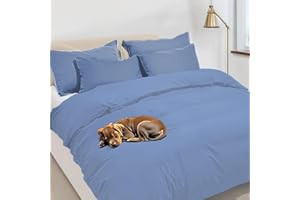 Home Tresor - Set Copripiumino Matrimoniale 100% Cotone - Parure Copri Piumino 250x200 e 2 Federe 52x82 cm - Sacco Piumone Letto Due Piazze Certificato Oeko-Tex Fresco Traspirante Tinta Unita, Azzurro