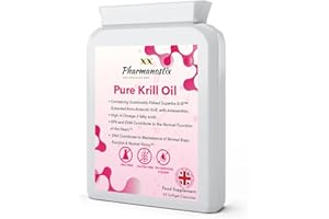 PHARMANOSTIX Antarctic Krill Oil Extract Super Strength 500 mg - 60 Soft Gel Easy Swallow Capsules – Sustainably Eco Harvested from Krill with Astaxanthin - 100% Pure Cold Pressed- Manufactured to GMP Standards
