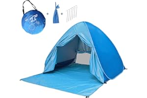 Tente de Plage, Magicorange Pop Up Baby Beach Beach Shade, UPF 50+ Tente Portable instantanée Abri Solaire pour 2-3 Personnes, Tente de Plage Automatique pour bébé avec Sac de Transport (Bleu)
