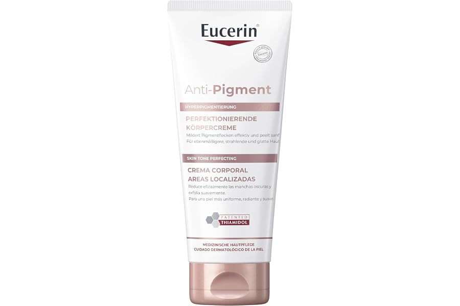 Eucerin Anti-Pigment Loción corporal para áreas localizadas (200 ml), crema de cuerpo exfoliante y regeneradora con Thiamidol