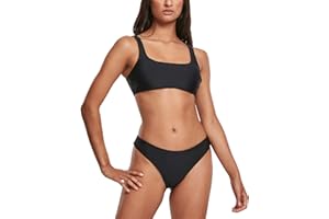 Urban Classics Bikini da Donna Mare, Brassière e Slip a Vita Bassa, Costume da Bagno Donna a Due Pezzi, Colore Nero e Taglie XS - XXL
