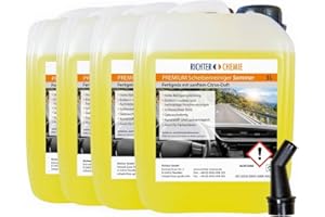 ‎RICHTER CHEMIE Richter Chemie Windscreen Cleaner Summer Windscreen Wiper Water with Spout for Clear View in the Car – Car Wiper Water – 4 x 5 Litres