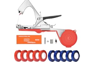 MoPei Maquina Atadora de Tomates, Herramienta de Cinta de Jardín para Viñedo Pepino UVA Fruta Flores Vegetales, Rosa