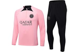 WEOPLKIN PSG Trainingsanzug Fussball Trikot psg Trikot Langarm Fussball Trikot Kinder Atmungsaktives Sportkleidung Mann PSG Anzug FußBalltrikot