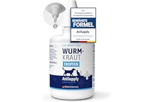 ANIMAL SUPPLY AniSupply Wurmkraut Liquid Tropfen flüssig 50ml – für Hunde & Katzen, mit echtem Wurmkraut (Artemisia Absinthium) in rezepturbasierter Pflanzenformel, geeignet für alle Haustiere