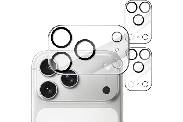 JETech Kameralinsskydd för iPhone 17 Pro, 3-Pack | 9H Härdat Glas, HD-Klar, Repskydd, Kompatibel med Nattfoto, Fodralvänlig